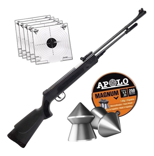 Imagen 1 de 10 de Rifle Aire Comprimido Castor B3-3p 5,5 Mm Balines Blancos