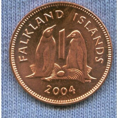 Imagen 1 de 2 de Falkland Islands 1 Penny 2004 * Pingüinos *