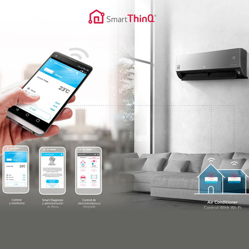 Aire Acondicionado Lg Split 3520w Art Cool Dual Inverter Gris Oscuro