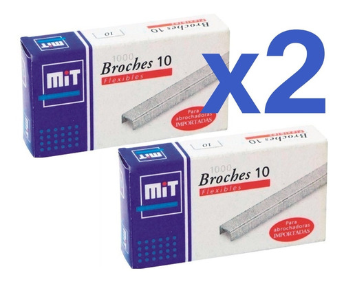 Pack X2 Cajas Broches Mit 10 X1000 Ganchos Para Abrochadoras