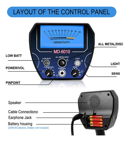Detector De Metais Profissional Md6010 Alta Sensibilidade