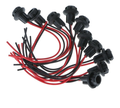 10 Socket Con Cables Para Focos Pellizco Velita T10 W3w W5w