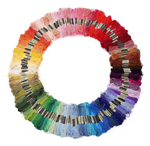 200 Madejas De Hilo De Bordar De Algodón Multicolor De 8 M
