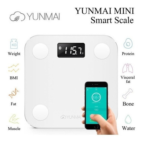 Yunmai Smart Scale, aplicación de báscula de grasa corporal, color blanco