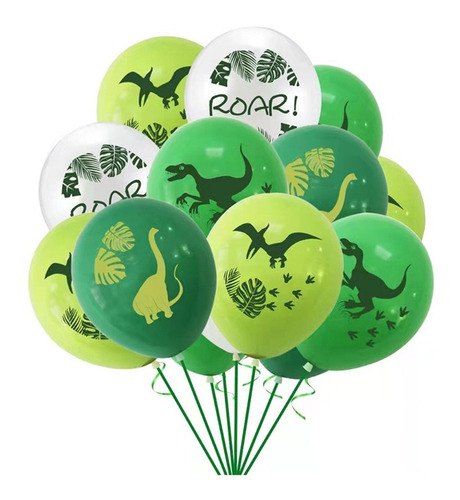 50 Globos De Látex Con Dibujos Animados De Dinosaurios Con T