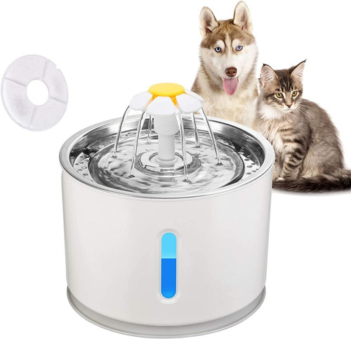 Fuente Dispensador Agua Eléctrico Bebedero Gatos Metálico 