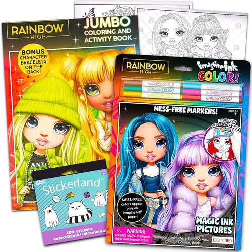 Rainbow High Coloring And Activity Book Bundle Para Niñas ~ 