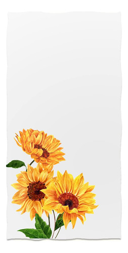 Slhets Toallas De Mano De Girasol 13.6 X 29 Flores Amarillas