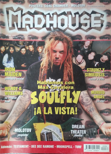Revista Madhouse 88 Mayo 1998 Maiden Soulfly Malón