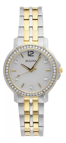 Liquido Reloj Bulova Mujer Combinado Con Diamantes 