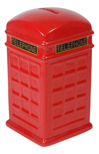 Cofrinho Em Cerâmica Cabine Telefone Inglesa 13 Cm Altura