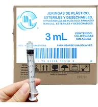 Comprar Jeringas 3ml Esteril Sin Aguja Marca Dl C\u002F 100pz Capacidad en volumen 3 cc