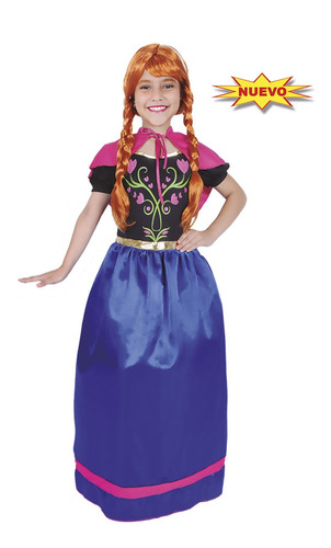 Disfraz Princesa Hanna + Peluca Frozen Para Niñas 