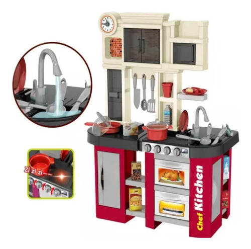 Set Cocina De Juguete Didáctico Mini Chef Luz, Sonido Y Agua