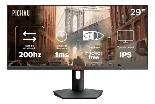 Monitor gamer Pichau com tela de 29 200hz e resolução wfhd 2560x1080 - R$ 1.302,53