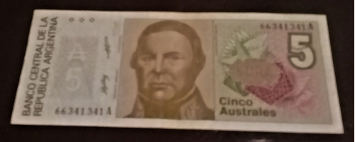 Billete 5 Australes Serie A Bott 2814 - Excelente