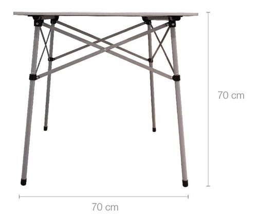 Imagen 3 de 7 de Mesa Coleman De Aluminio Plegable 70x70cm