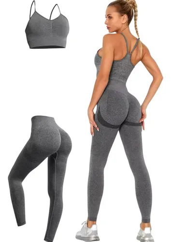 Conjunto Deportivo Dama Leggi Licra Levanta Cola Push Up+top