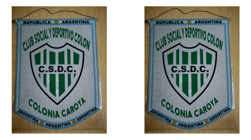 Banderin Grande 40cm Club Colon Colonia Caroya