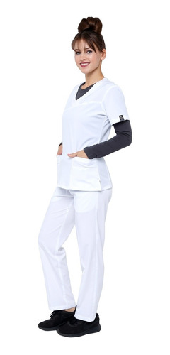 Uniforme Medico Y De Enfermeria Stretch Blanco Dress A Med