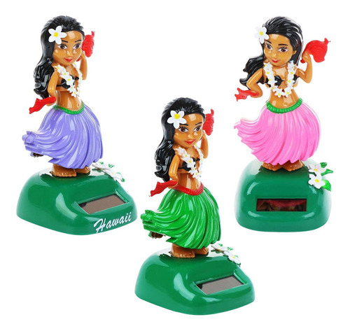 3-piece Solar Hula Girl Toy Set