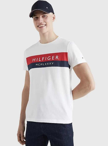 Remera Hombre Tommy Hilfiger Original De Eeuu Blanca Small