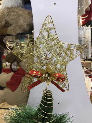 Estrela De Natal Para Arvore Arame Ponteira Glitter 24 Cm | MercadoLivre