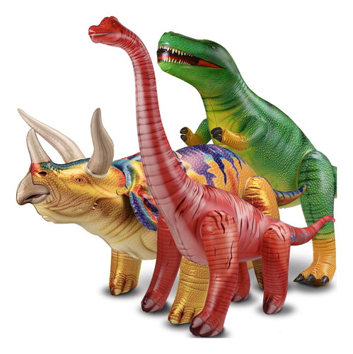 Juego De Dinosaurio Inflable Gigante De 3 Paquetes, Accesori