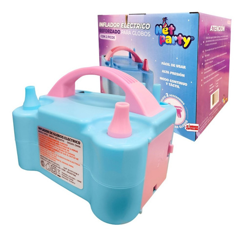 Imagen 3 de 7 de Inflador Eléctrico Globos 2 Anudadores Pastel - Cc