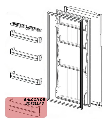 Estante Anaquel De Botellas Para Heladera Gafa Hgf360a/b