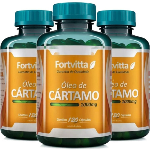 Combo 3 Unidades Óleo De Cartamo 1000mg 120 Cáps - Fortvitta