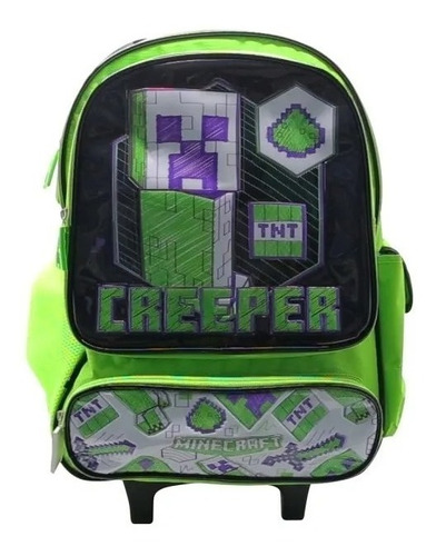 Mochila Carro Minecraft Creeper 18p Cresko Sharif Express 