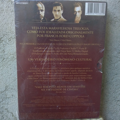 Dvd 0 Poderoso Chefão Trilogia Box Com Os 3 Filmes Lacrado