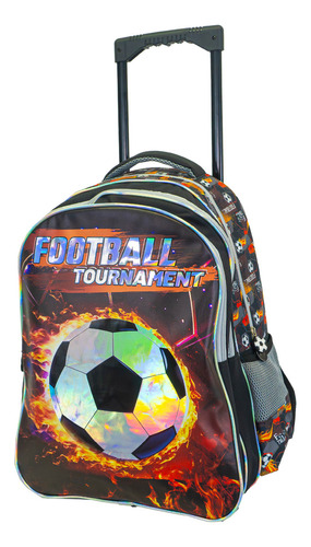 Mochila Carrito + Lunchera Escolar Futbol Para Nenes Niños Kit Vuelta Al Cole