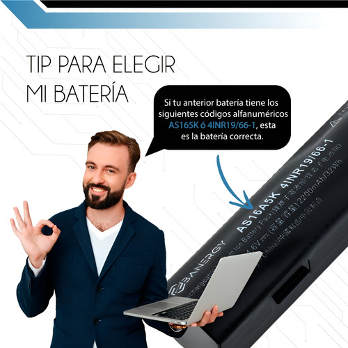 Bateria Para Acer As16a5k E5 475 575 774 F5 As16a7k As16a8k Batería Negro