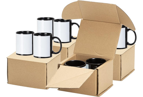 Tazas De Café De Sublimación De Pyd Life 8 Pack Black Con Pa