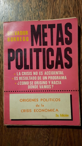 Metas Políticas Salvador Borrego Origen Crisis Económica 