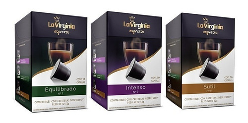 Combo 40 Capsulas Cafe La Virginia Compatibles Nespresso