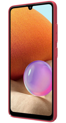 Imagen 5 de 6 de Case Thin Fit Delgado Mate Galaxy A32 De Policarbonato Rojo