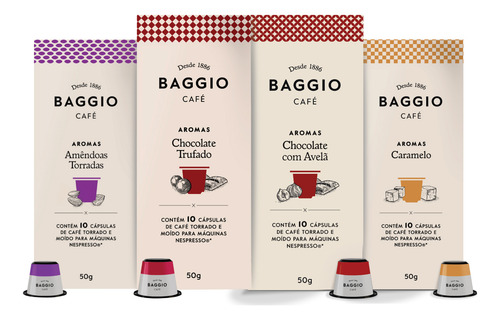 Kit 40 Cápsulas Cafe Gourmet Baggio Para Cafeteira Nespresso