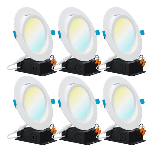 Sunco Paquete De 6 Luces Led Empotrables Sin Lata De 6