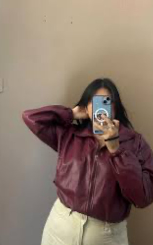 Campera Chaqueta Cuerina A La Cintura