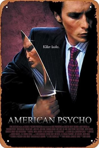 Póster De Película American Psycho, Cartel De Metal Retro Pa