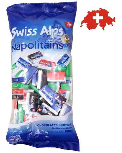 Chocolate Suíço Swiss Alps Napolitains Mix Sortidos 500g