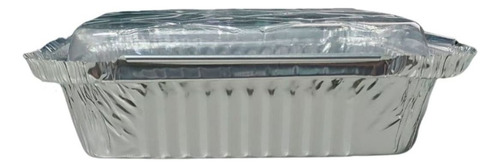 Marmitex de aluminio con tapa, 750 ml, rectangular, 50 unidades