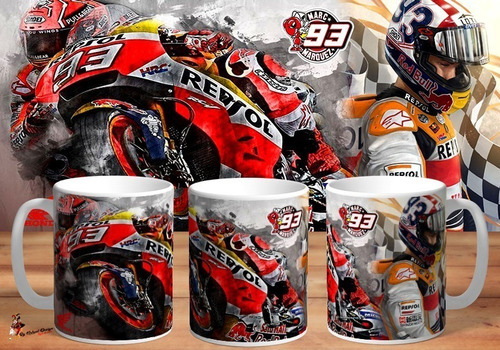 Taza - Tazón De Ceramica Honda Marc Marquez 4k Art