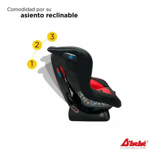Autoasiento D Bebe Lux Confort Reclinable Color Rojo Rojo