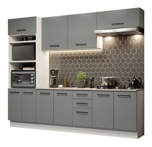 Mueble De Cocina Alacena Madesa Agata Con Tablero 270 Cm