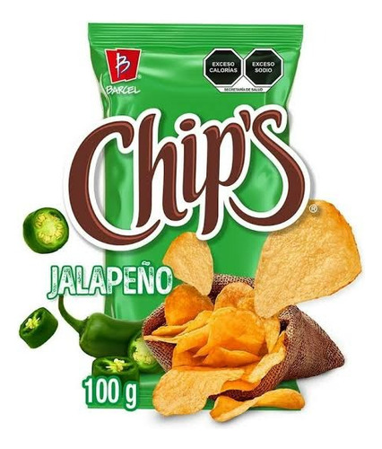 2 Bolsas 140g Papas Fritas Chips Verdes Jalapeño Botanas
