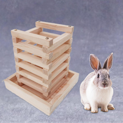Alimentador De De Conejo De Madera, Contenedor De Plegable